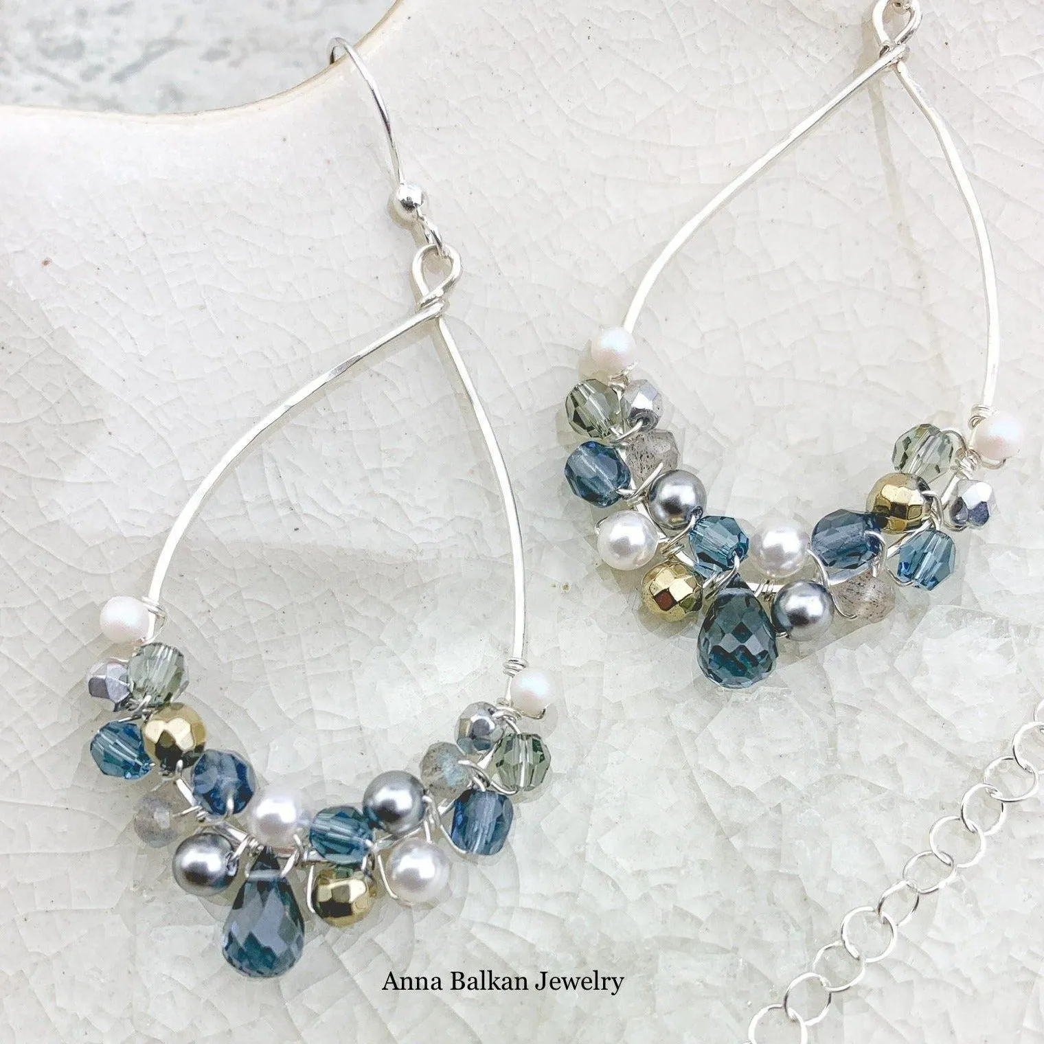 Black and White Anna Signature Hoops