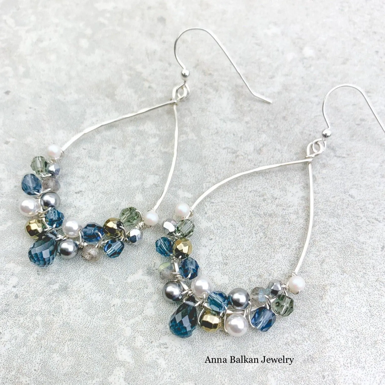 Black and White Anna Signature Hoops