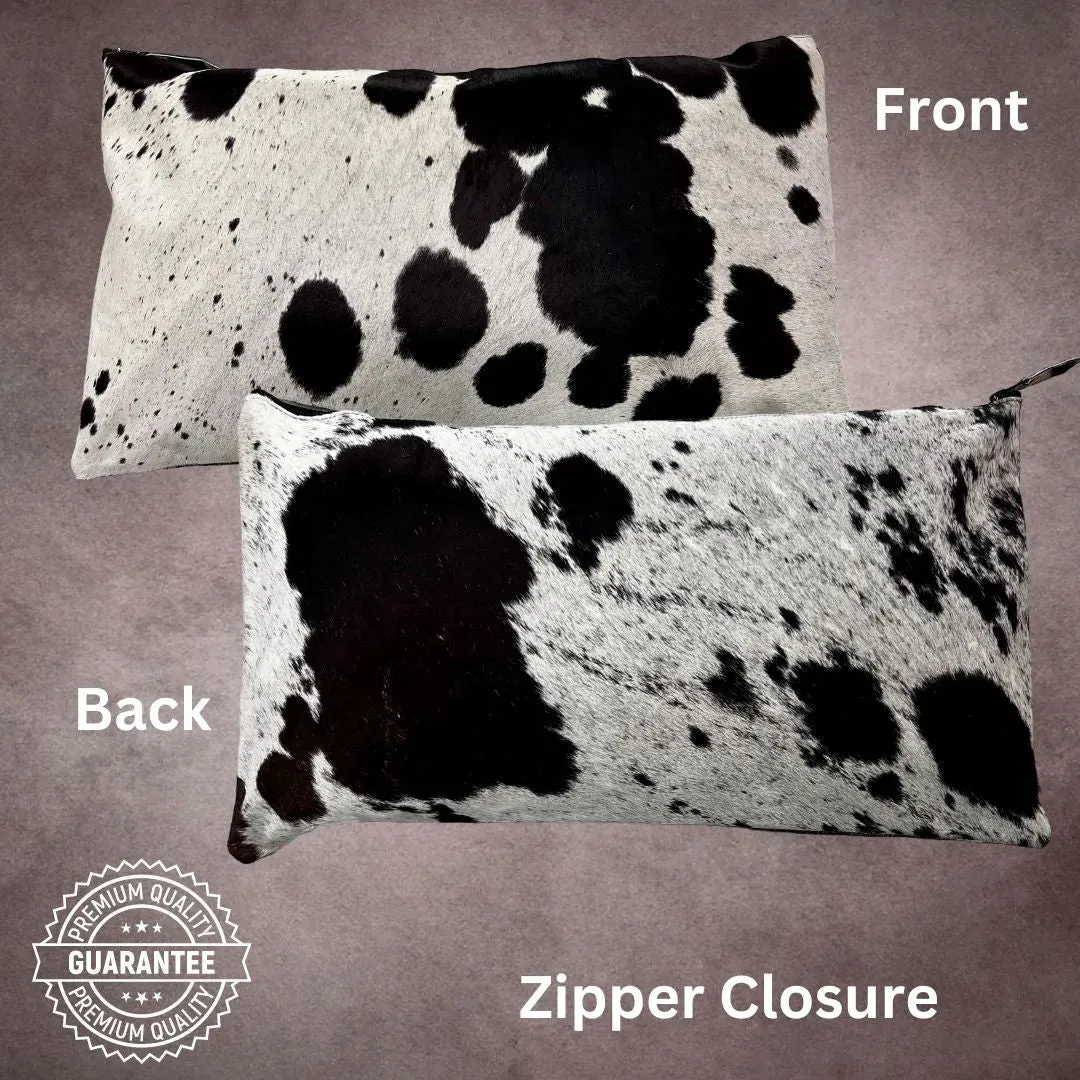 Black and White Cowhide Pillow Cover---PL048