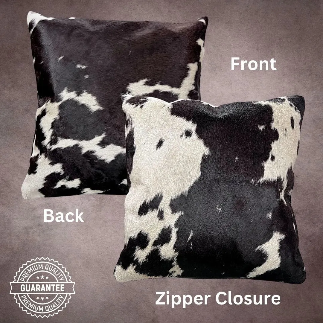 Black and White  Cowhide Pillow Cover---PL094