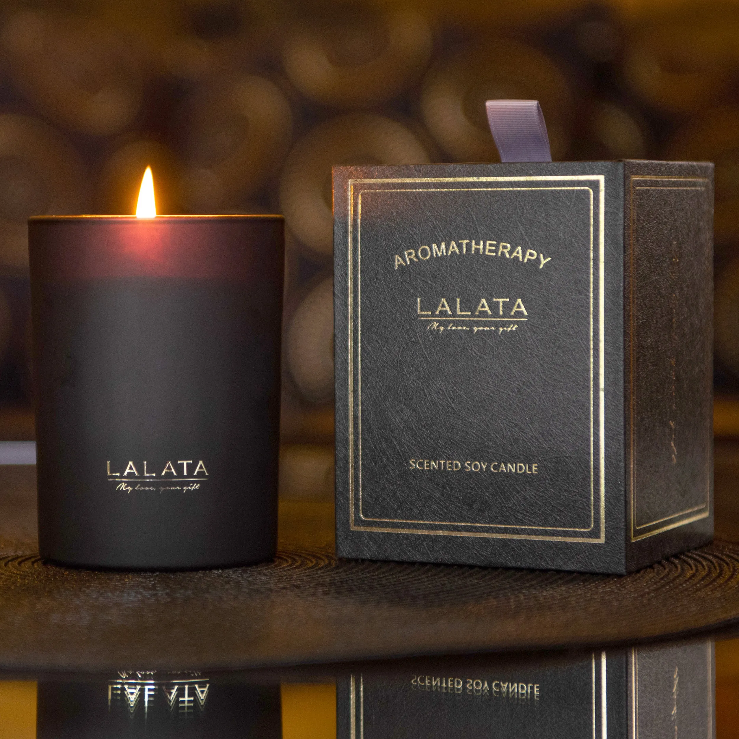 Black Candle - Scented Eucalyptus Lavender