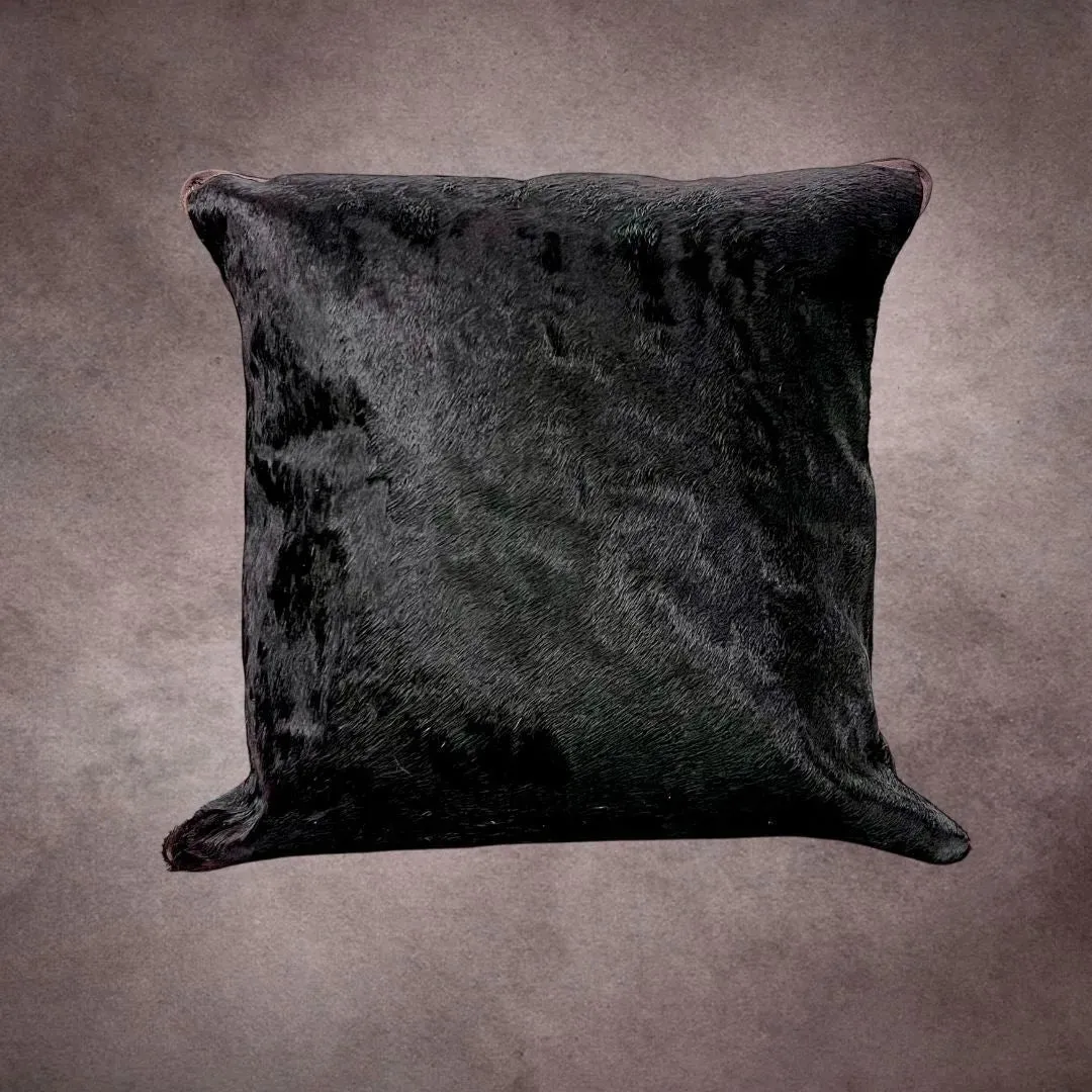 Black Cowhide Pillow Cover---PL097