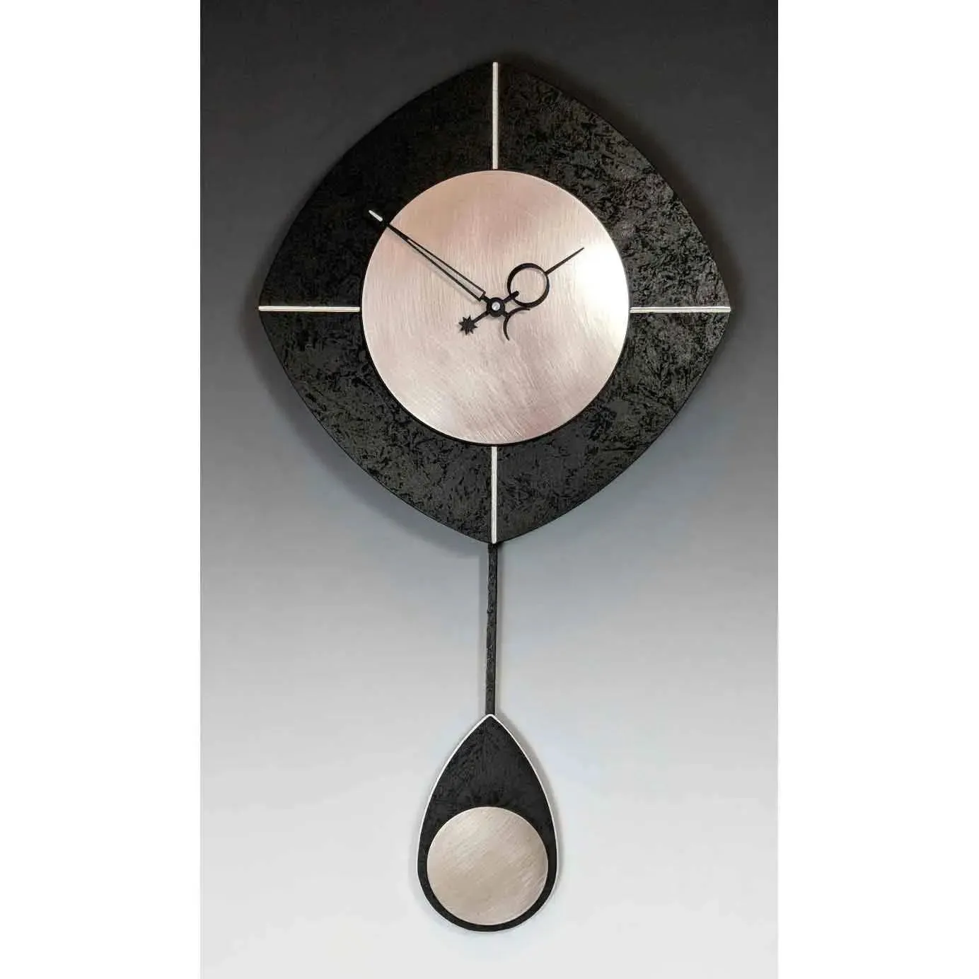 Black L Drop Pendulum Wall Clock by Leonie Lacouette