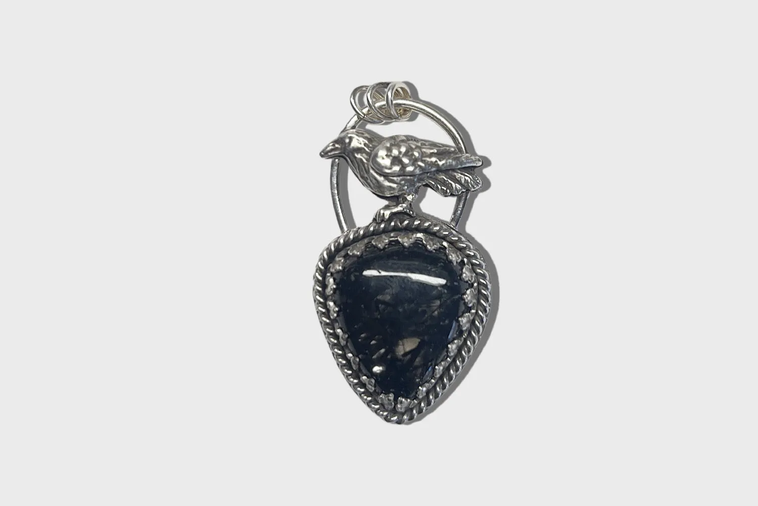 Black Rutile Raven pendant