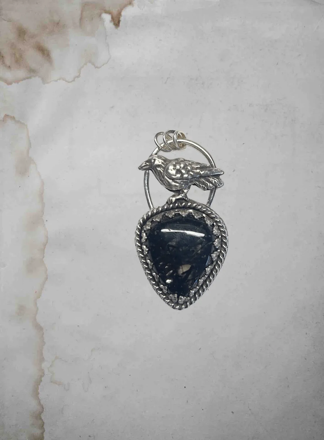 Black Rutile Raven pendant