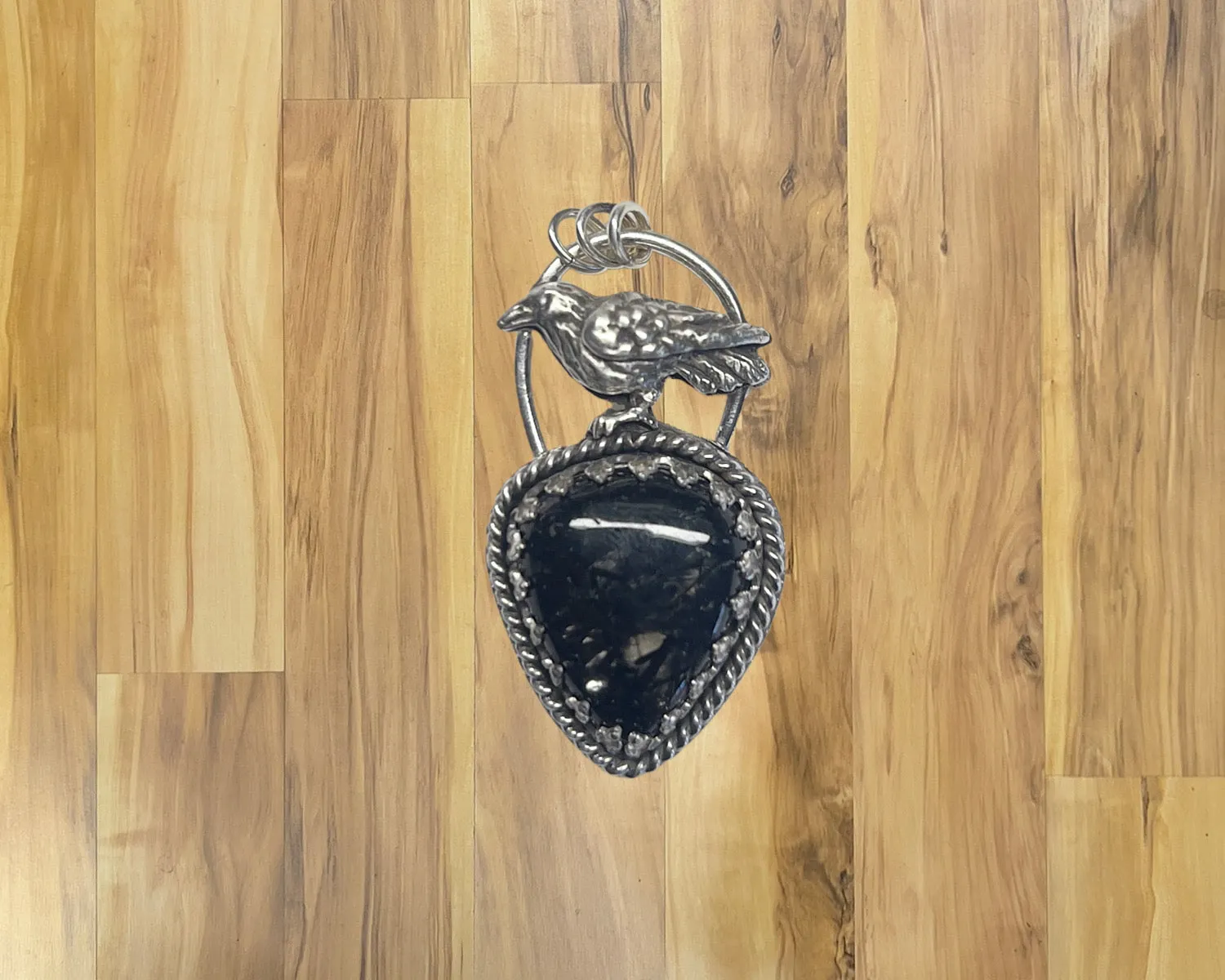 Black Rutile Raven pendant