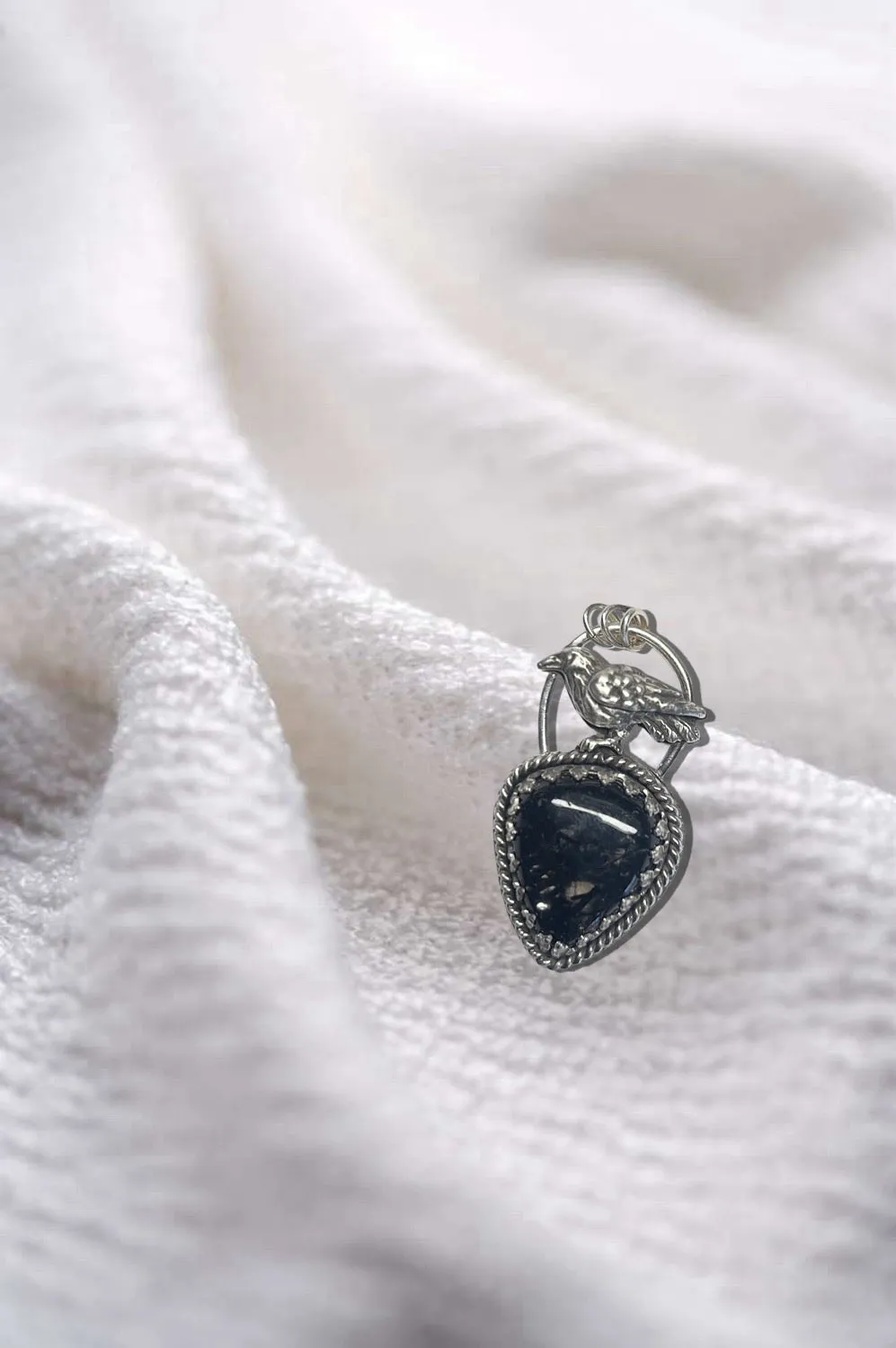 Black Rutile Raven pendant