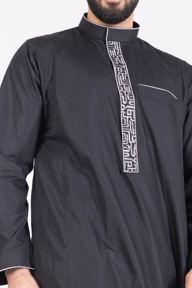 Black|Silver Al Huruf Thobe