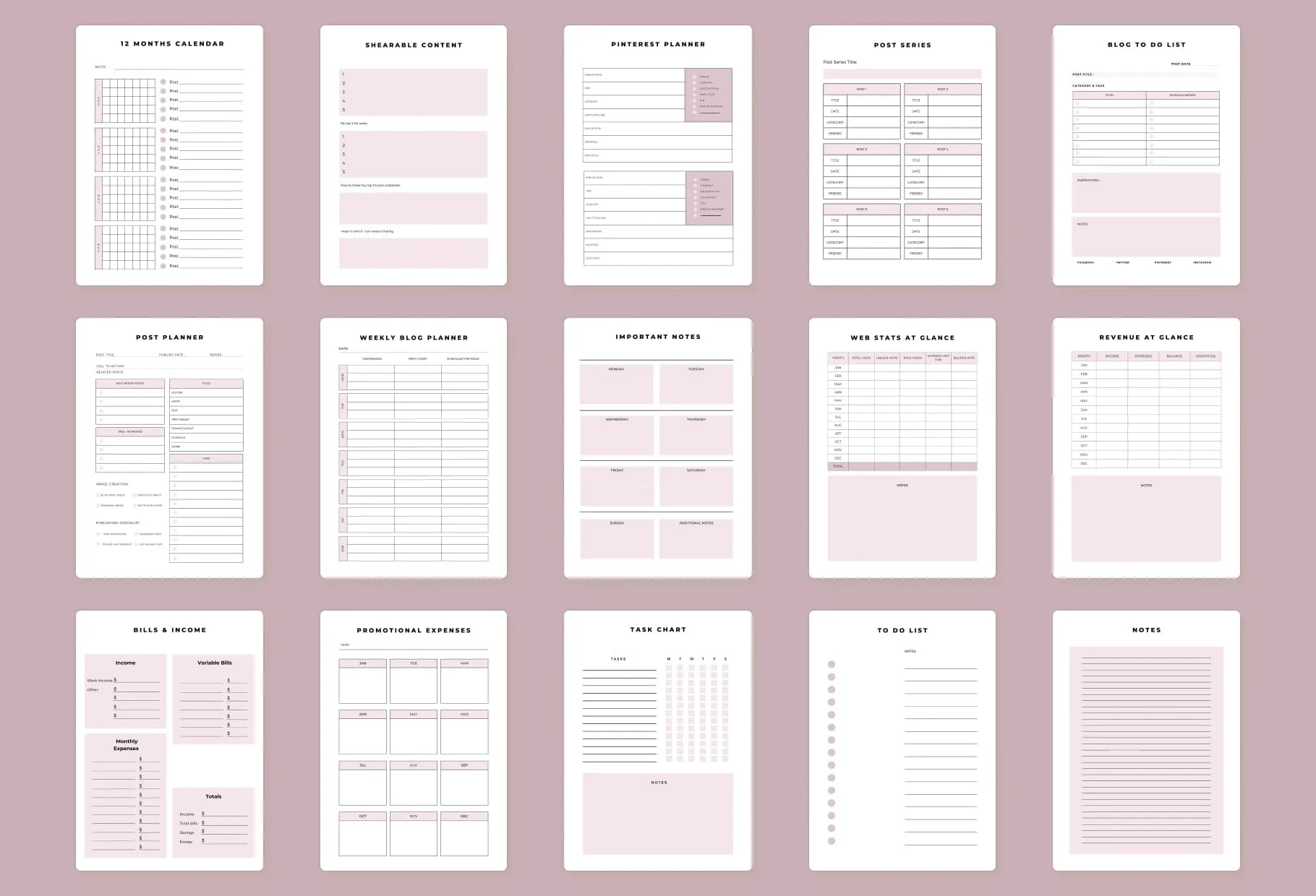 Blog Planner Canva Template