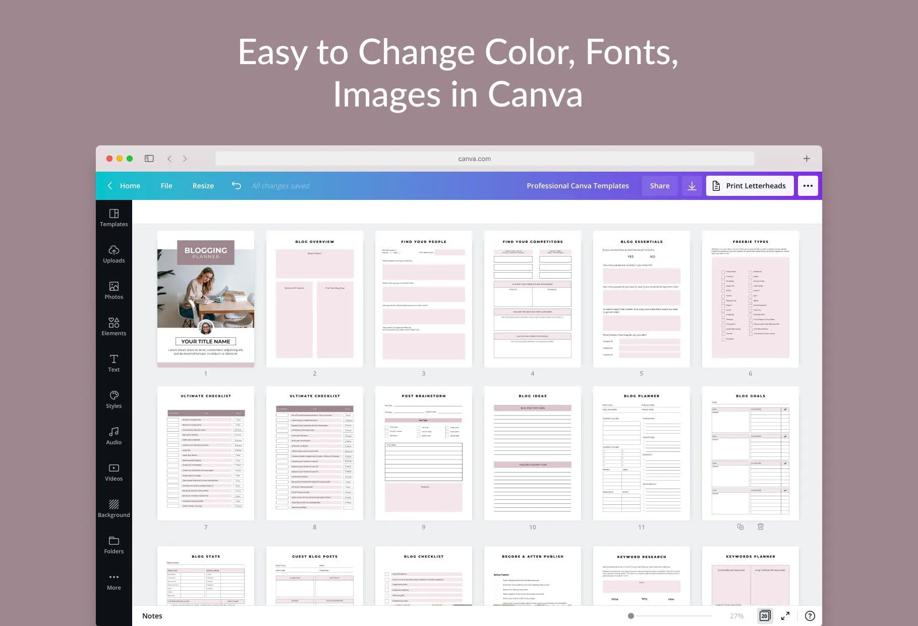 Blog Planner Canva Template