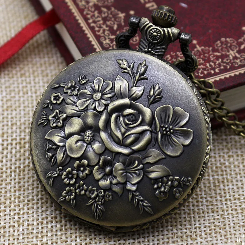 Blooming Flowers Pocket Watch