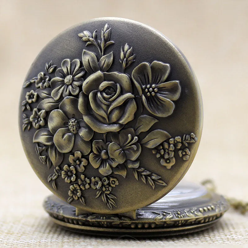 Blooming Flowers Pocket Watch