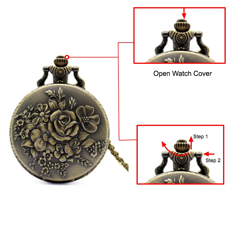 Blooming Flowers Pocket Watch