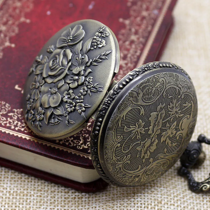 Blooming Flowers Pocket Watch
