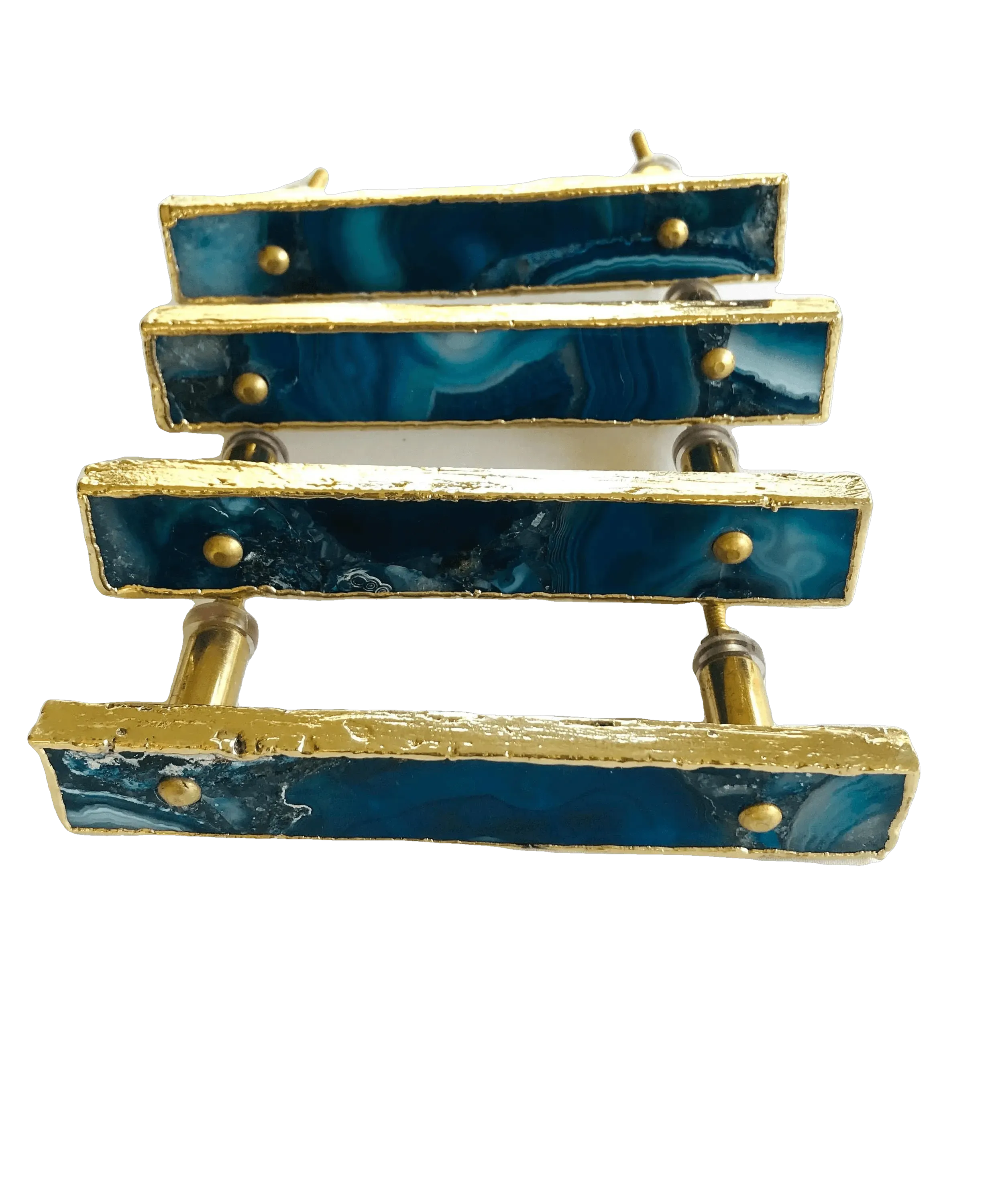 Blue Agate Cabinet Door Pull Handle - Set of 4