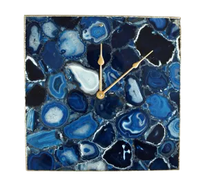 Blue Agate Square Wall Clock