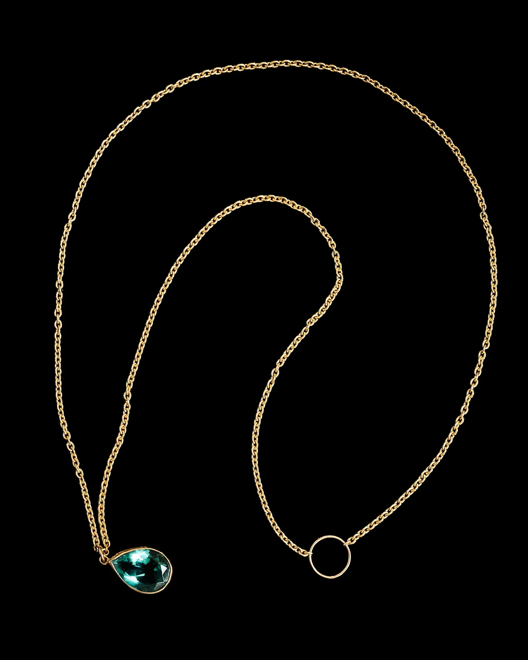 Blue-Green Aura Fluorite bezel set pendant