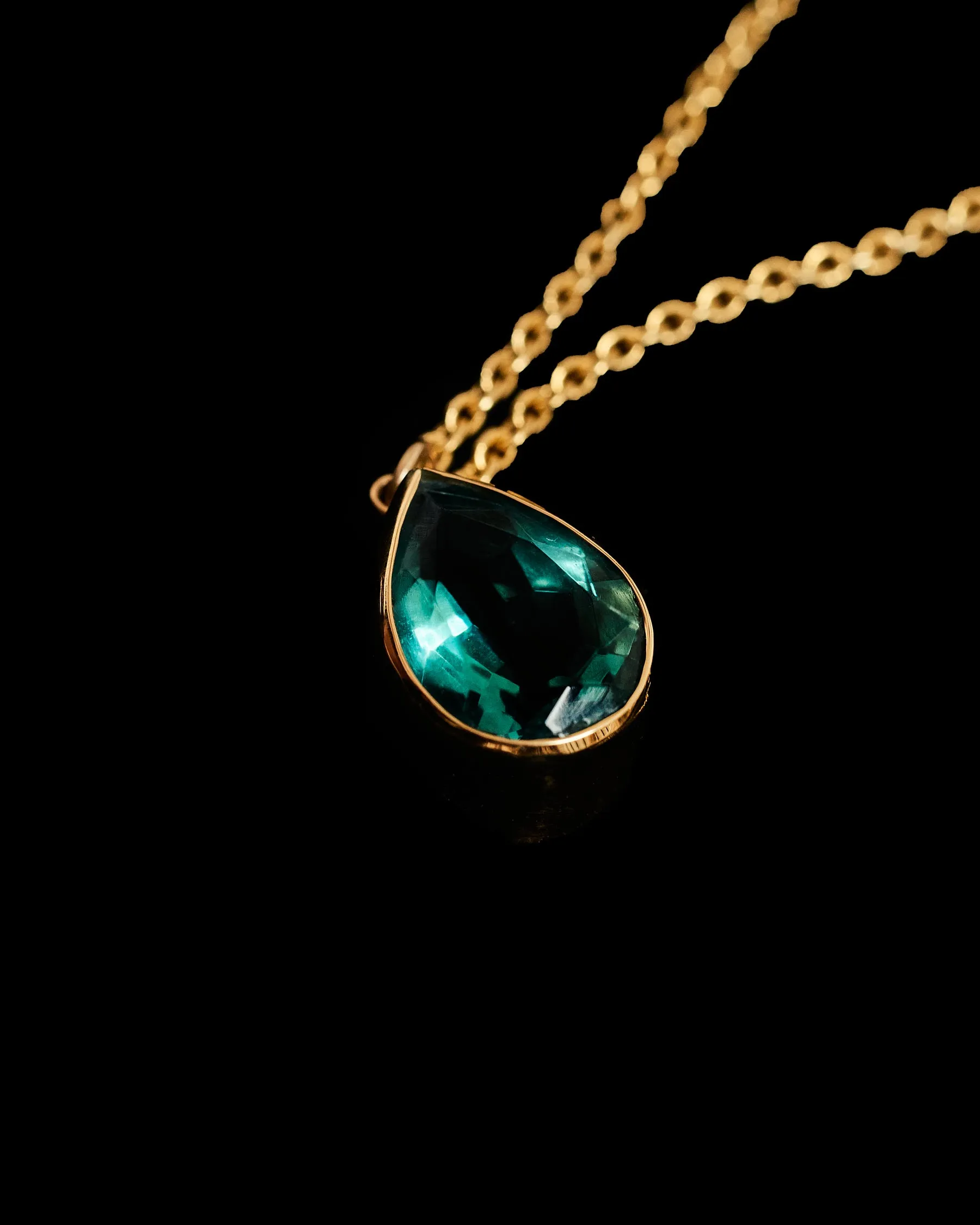 Blue-Green Aura Fluorite bezel set pendant
