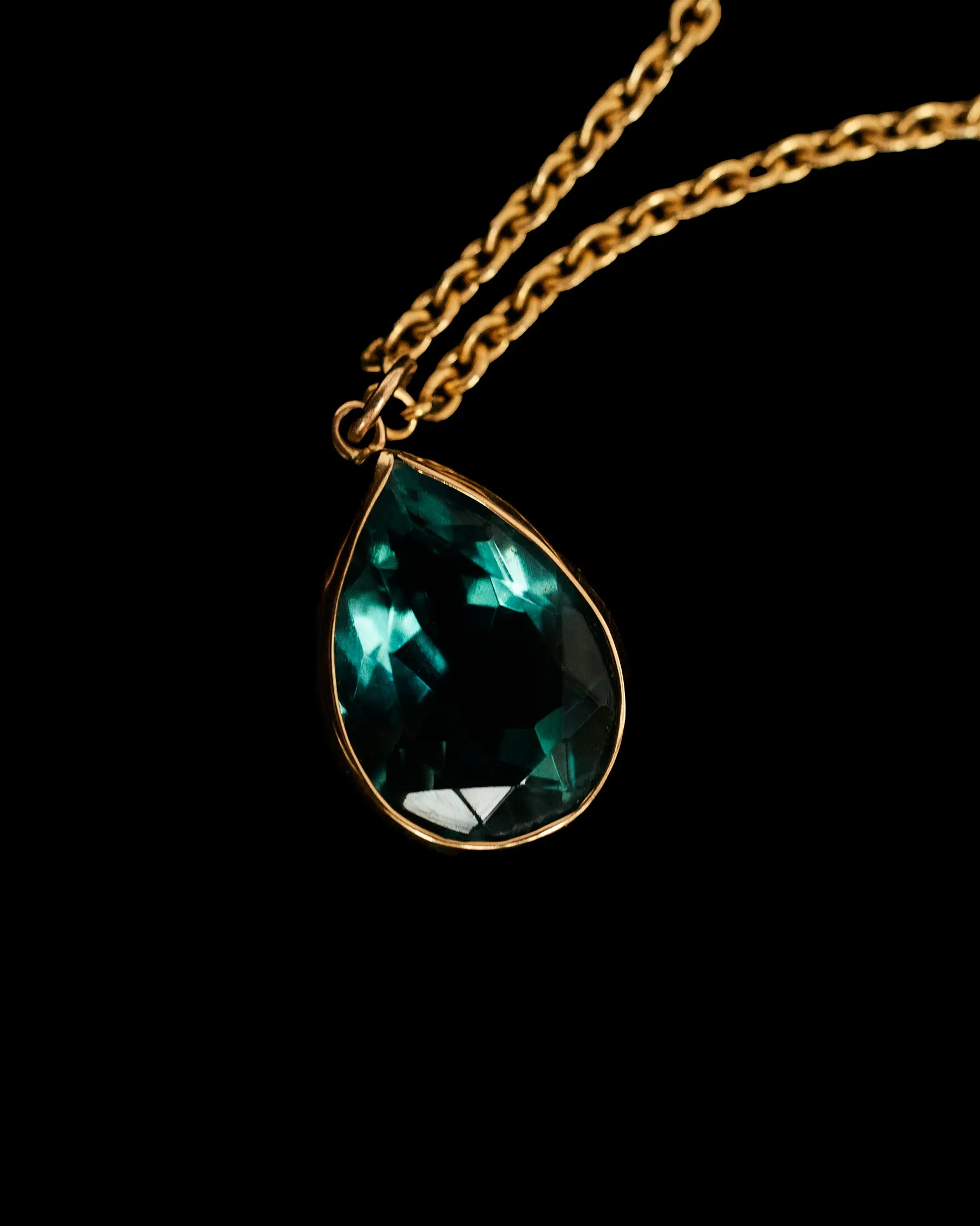 Blue-Green Aura Fluorite bezel set pendant