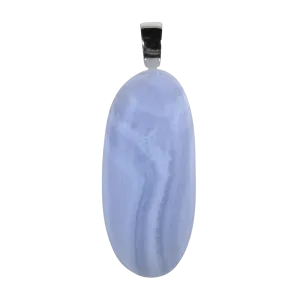 Blue Lace Agate Handmade Stone with Silver Bail