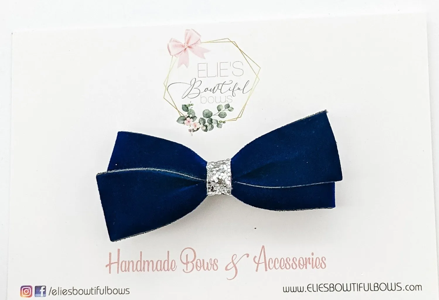 Blue Velvet Twists - 3" - Alligator Clip