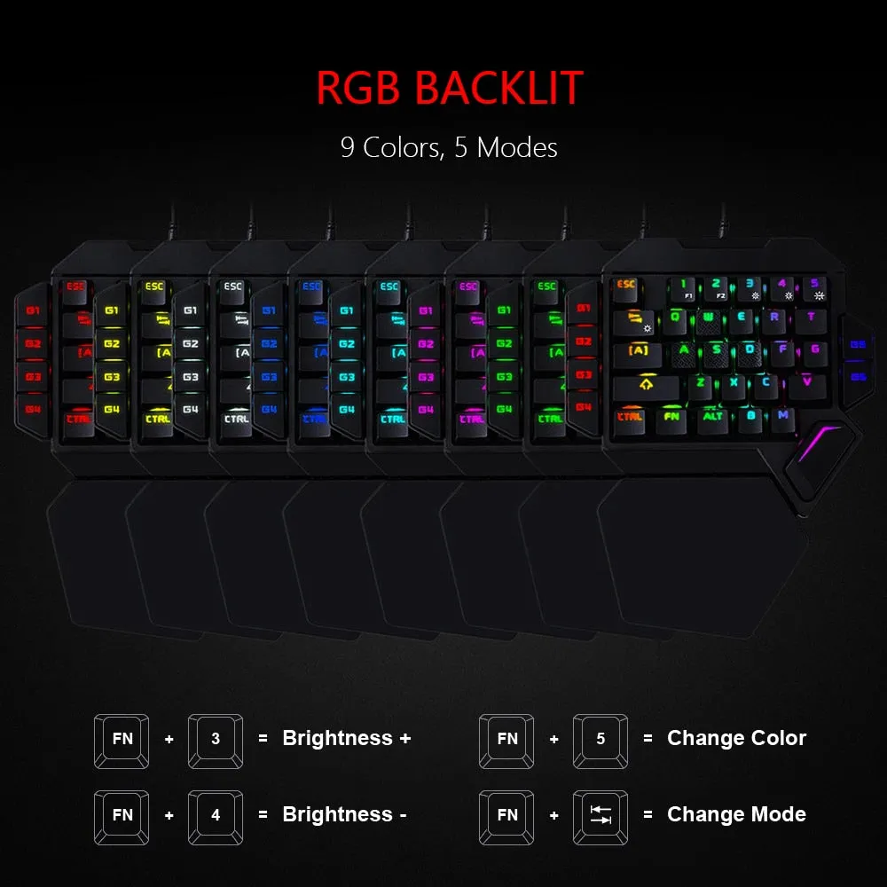 Bluetooth One-Handed RGB Mechanical Gaming Keyboard