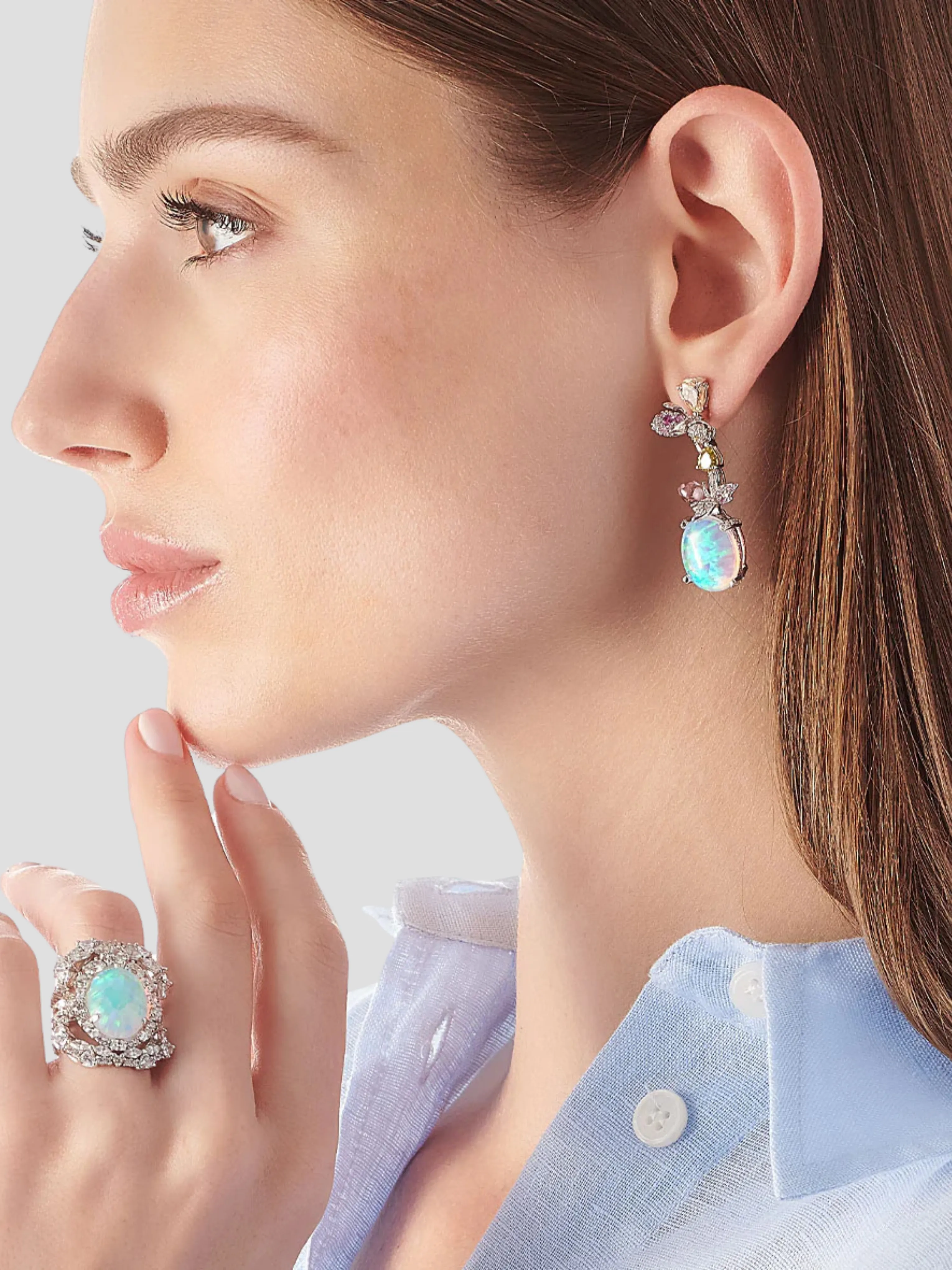 Blush Opal Carnivora Earrings