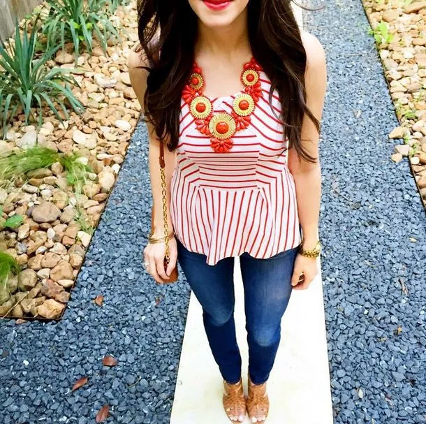 Bohemian Romance Necklace in Coral