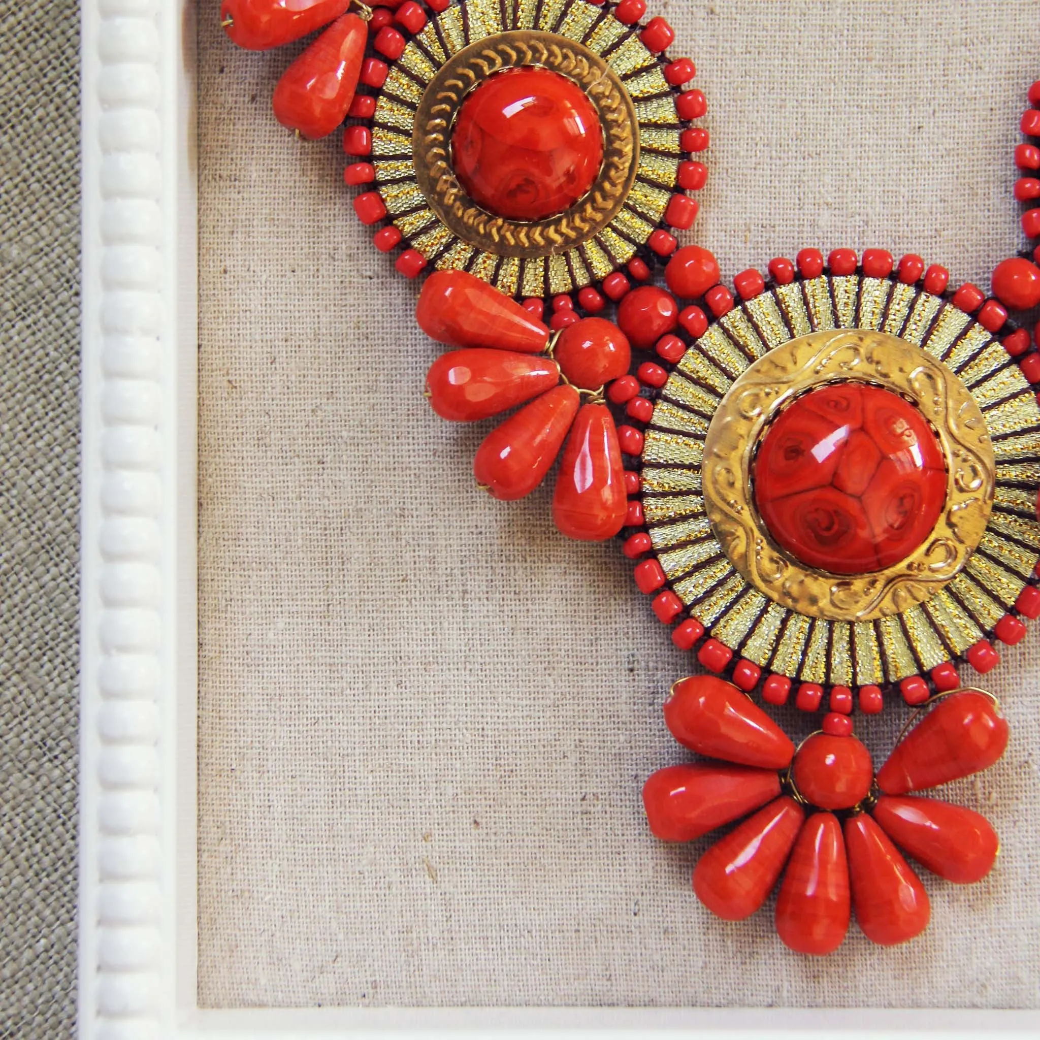 Bohemian Romance Necklace in Coral