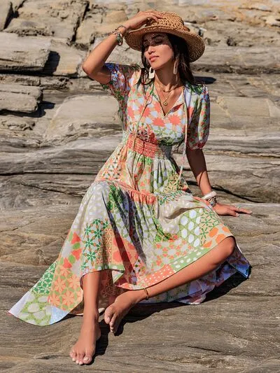 Boho Patchwork Printed Maxi Dress