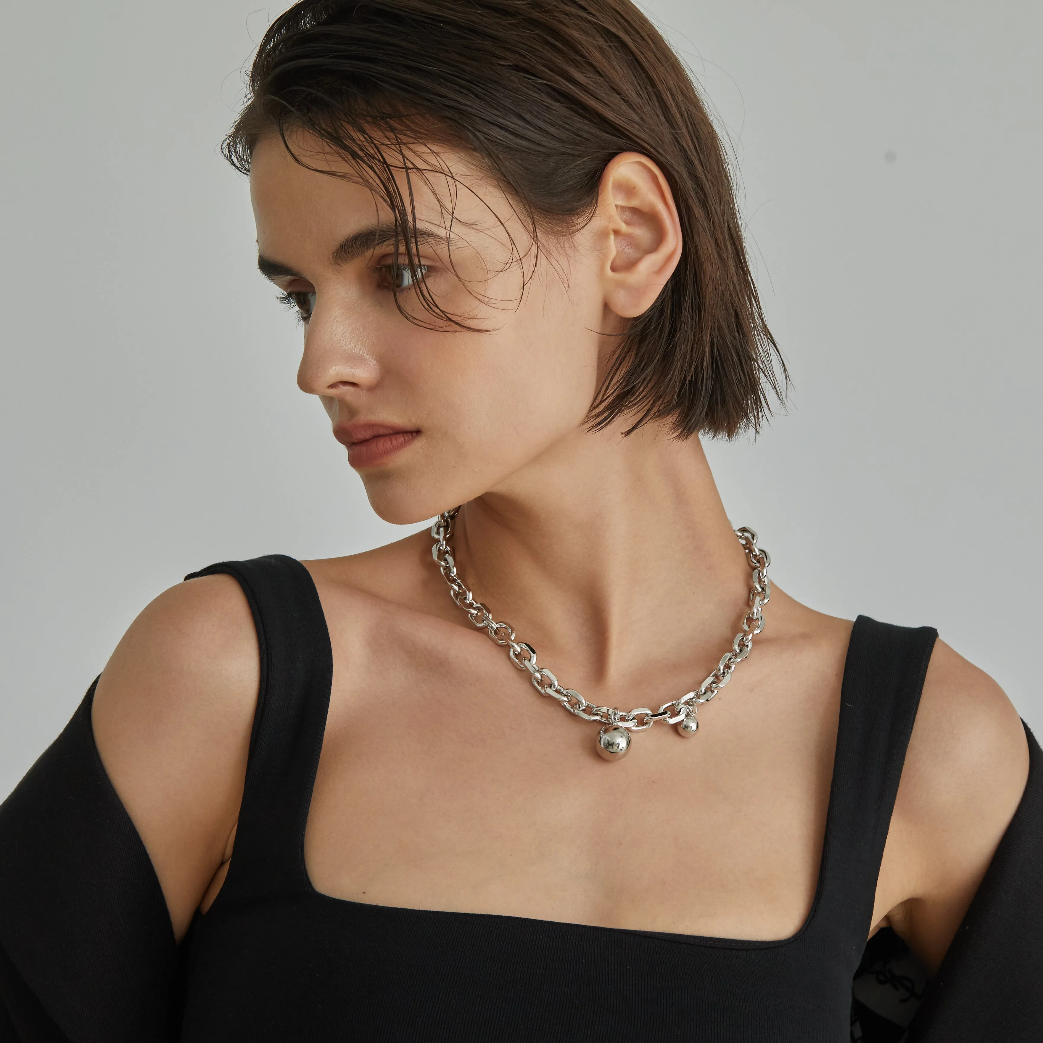Bold Chain Ball Necklace