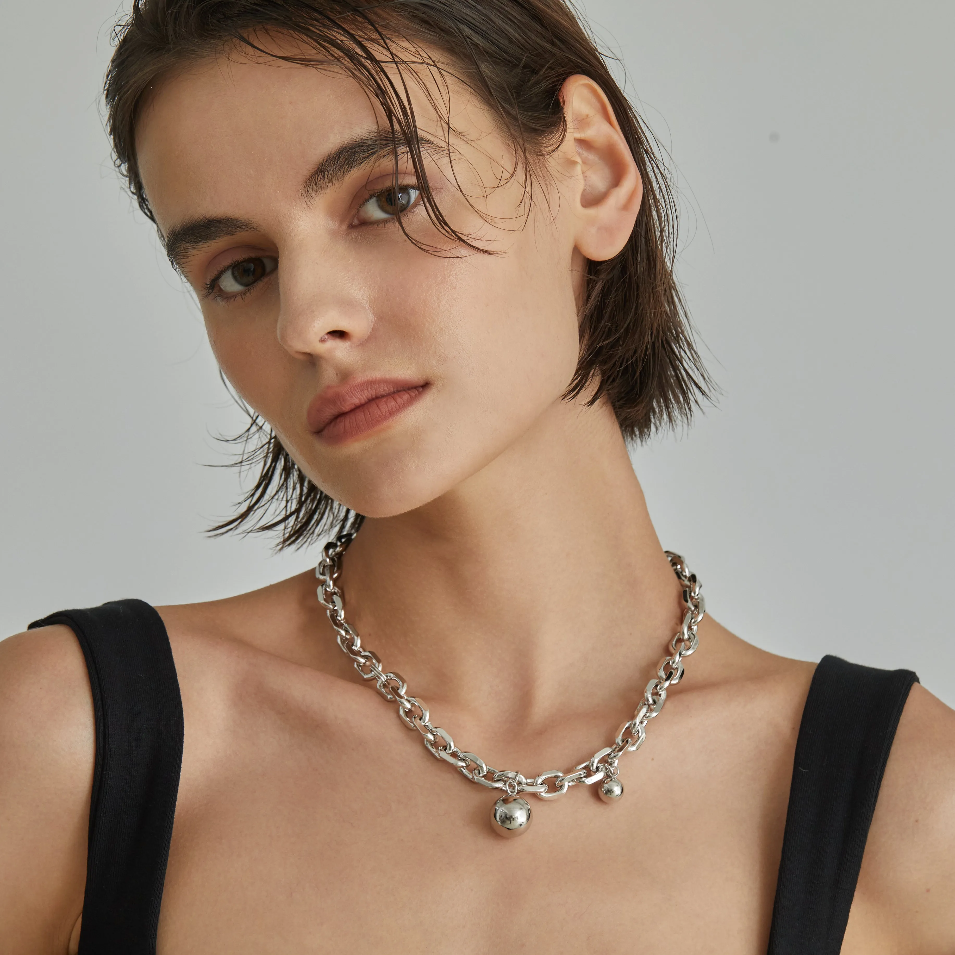 Bold Chain Ball Necklace