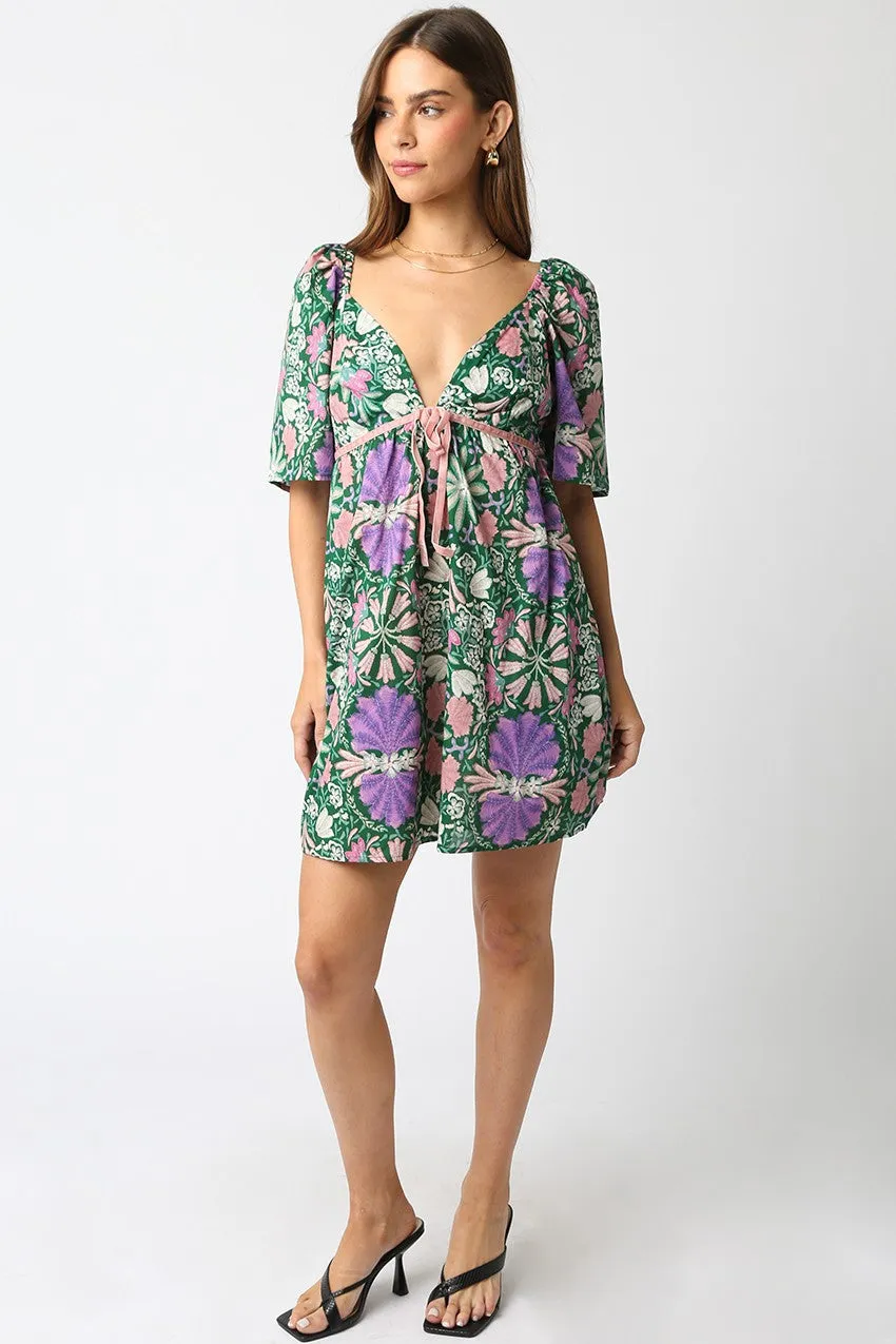 Bold Floral Babydoll Dress