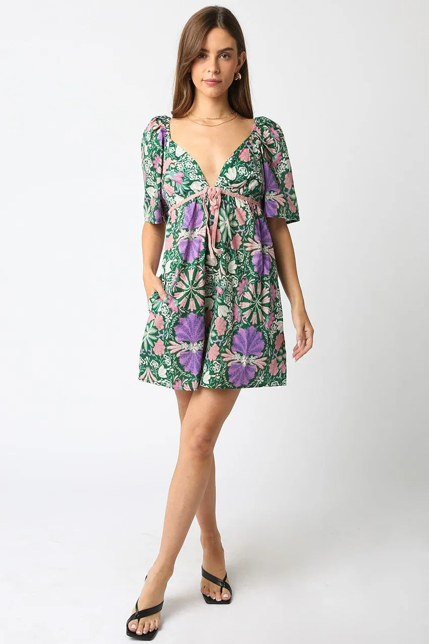 Bold Floral Babydoll Dress