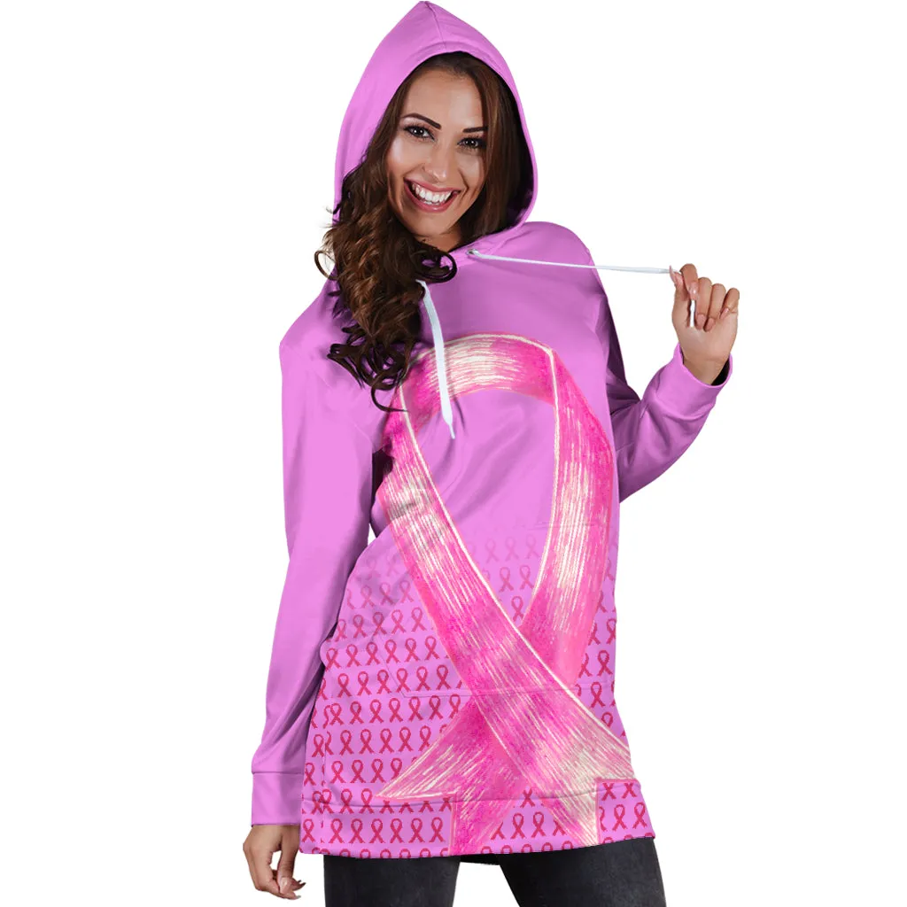Bold Pink Ribbon Hoodie Dress