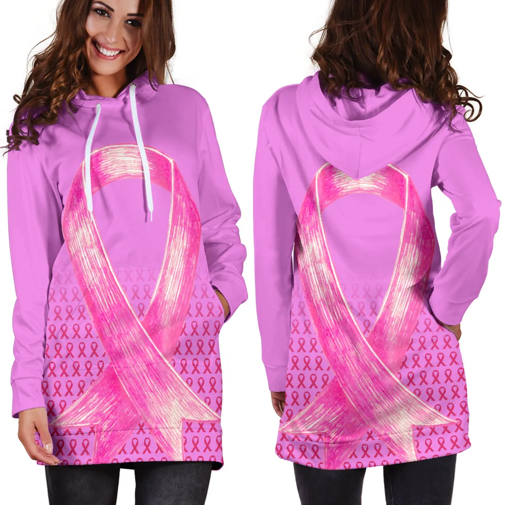 Bold Pink Ribbon Hoodie Dress