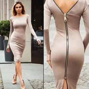 Bold Proposal Long Zipper Dress