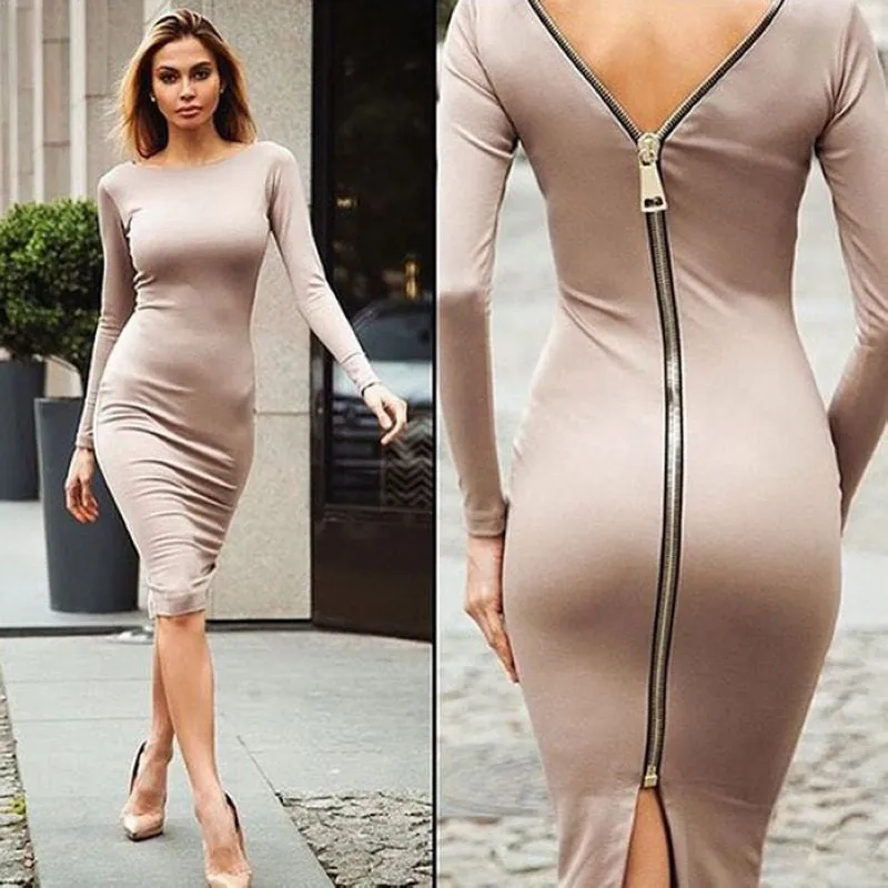 Bold Proposal Long Zipper Dress