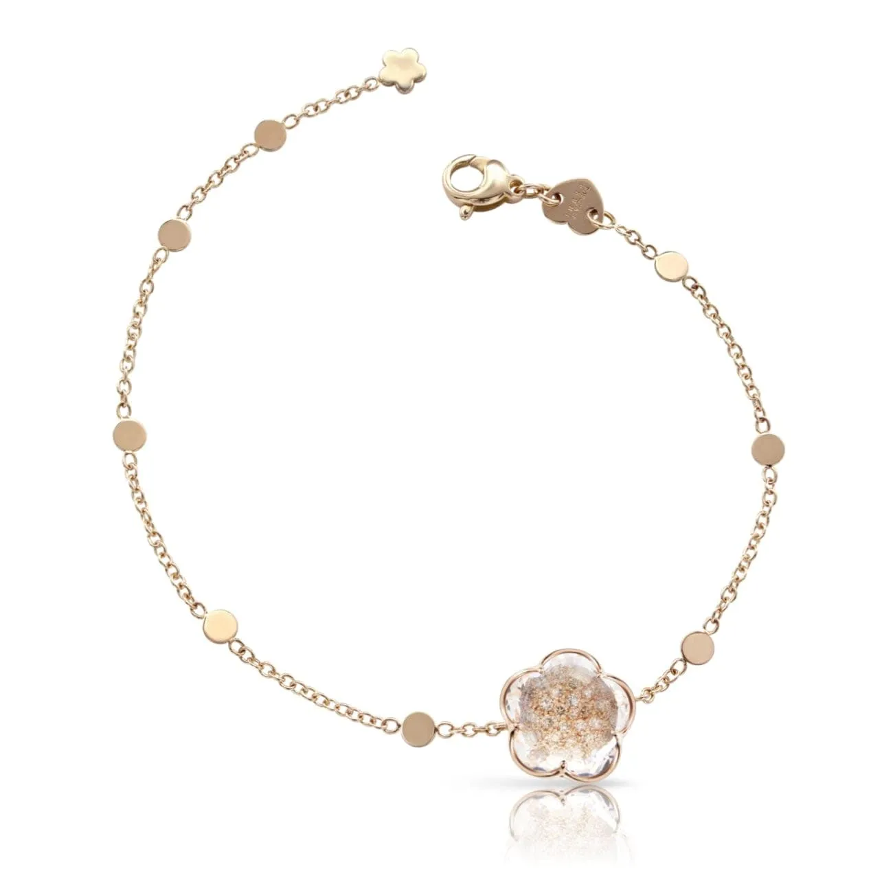 Bon Ton 18k Rose Gold Rock Crystal & Diamond Bracelet