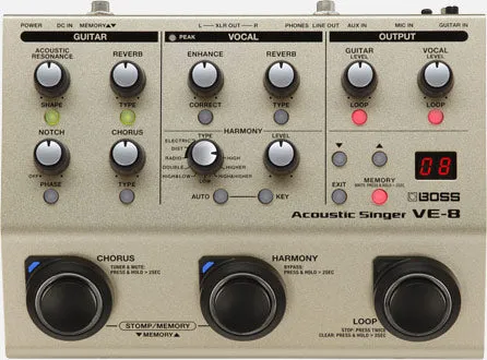 Boss VE-8 Acoustic Singer Pedal