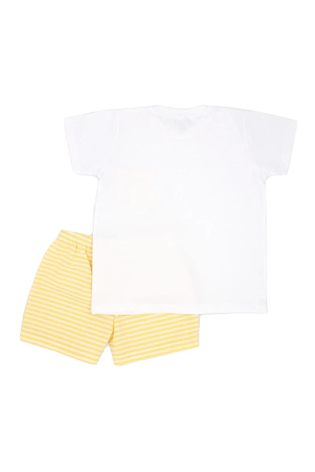 Boys Pale Lemon & White  short set