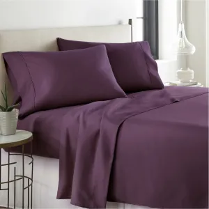 Brand new in package! Bamboo luxury & feel 4800 wrinkle free deep pocket 4 Piece sheet set in QUEEN, Plum! Fits Mattresses up to 18" Deep