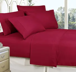 Brand new in package! Bamboo luxury & feel 9900 wrinkle free deep pocket 4 Piece sheet set in QUEEN, Red! Fits Mattresses up to 18" Deep
