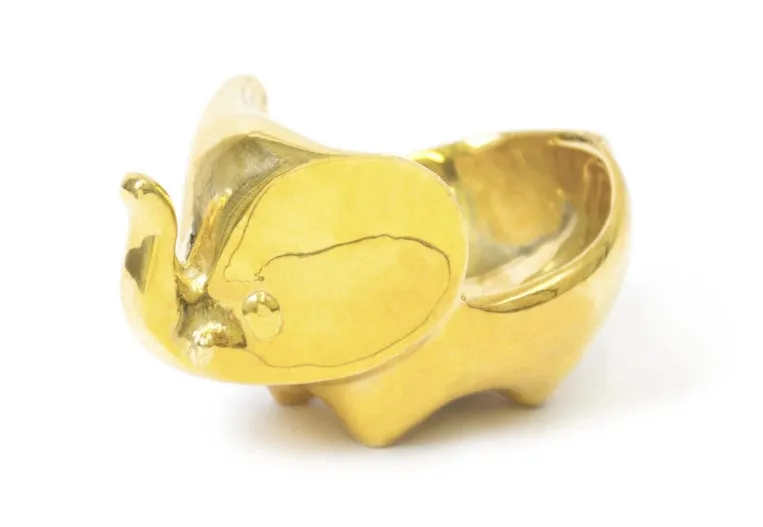 Brass Elephant Ring Bowl