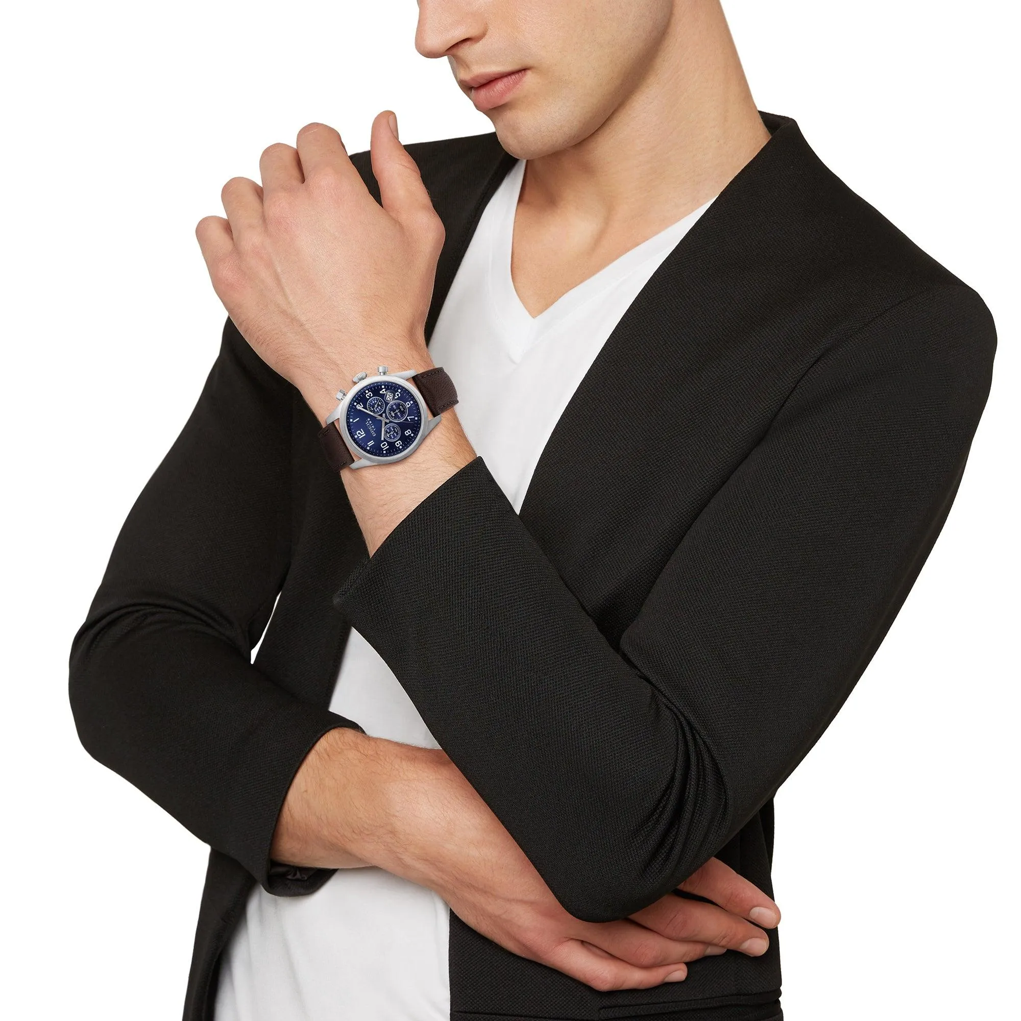 Breil Classic Elegance Chrono Chrono 42mm blue Quartz Quartz steel EW0662