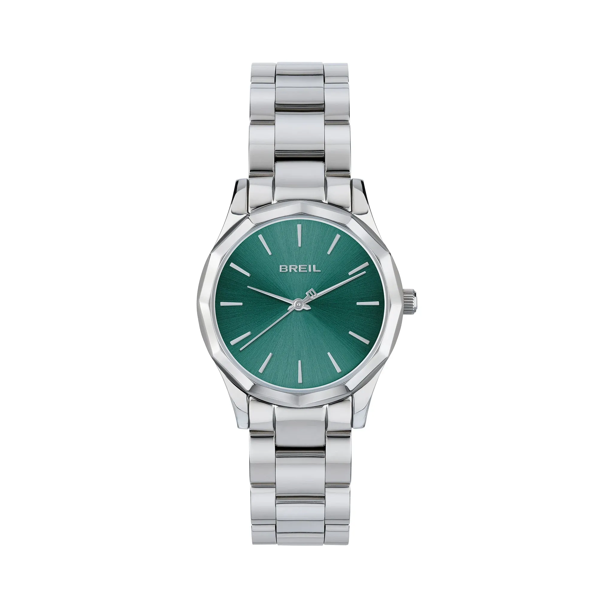Breil clock dozen 32mm green quartz steel Tw2085