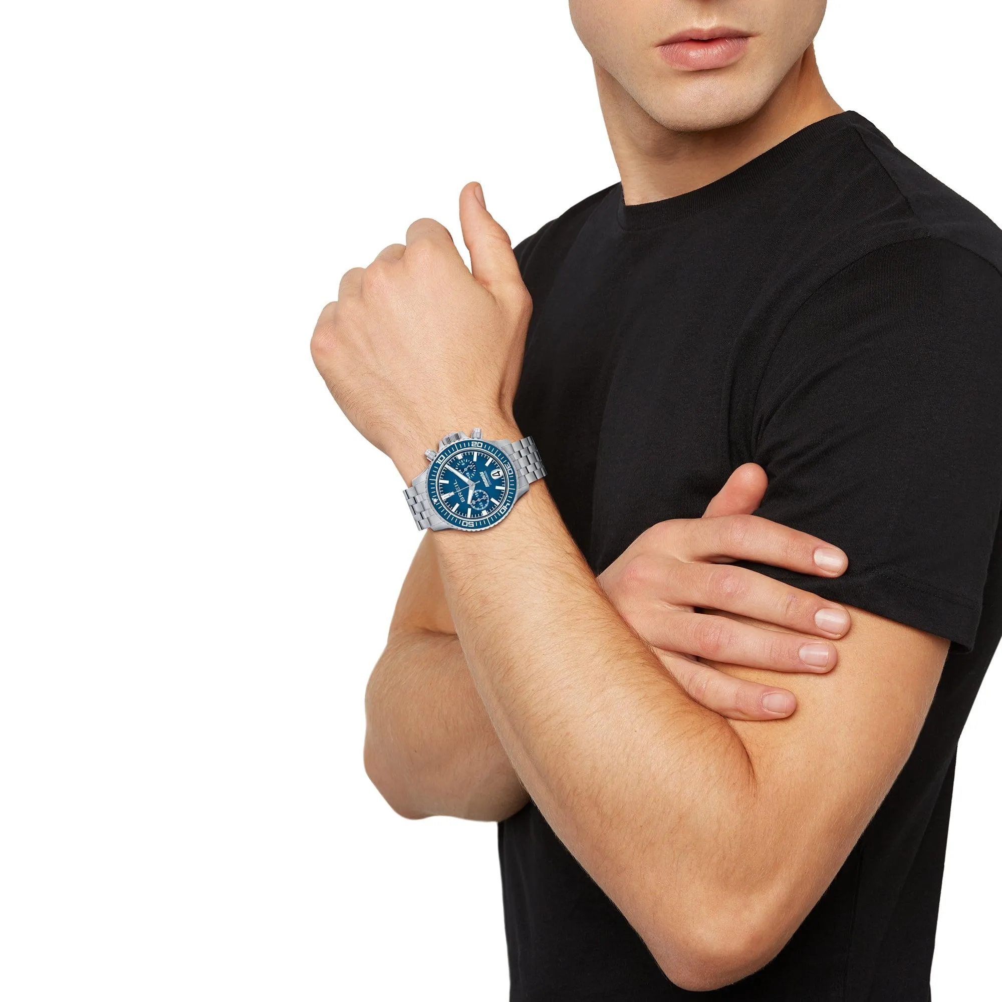 Breil Clock Manta P.R.O. Chrono 42mm blue quartz steel Tw2013