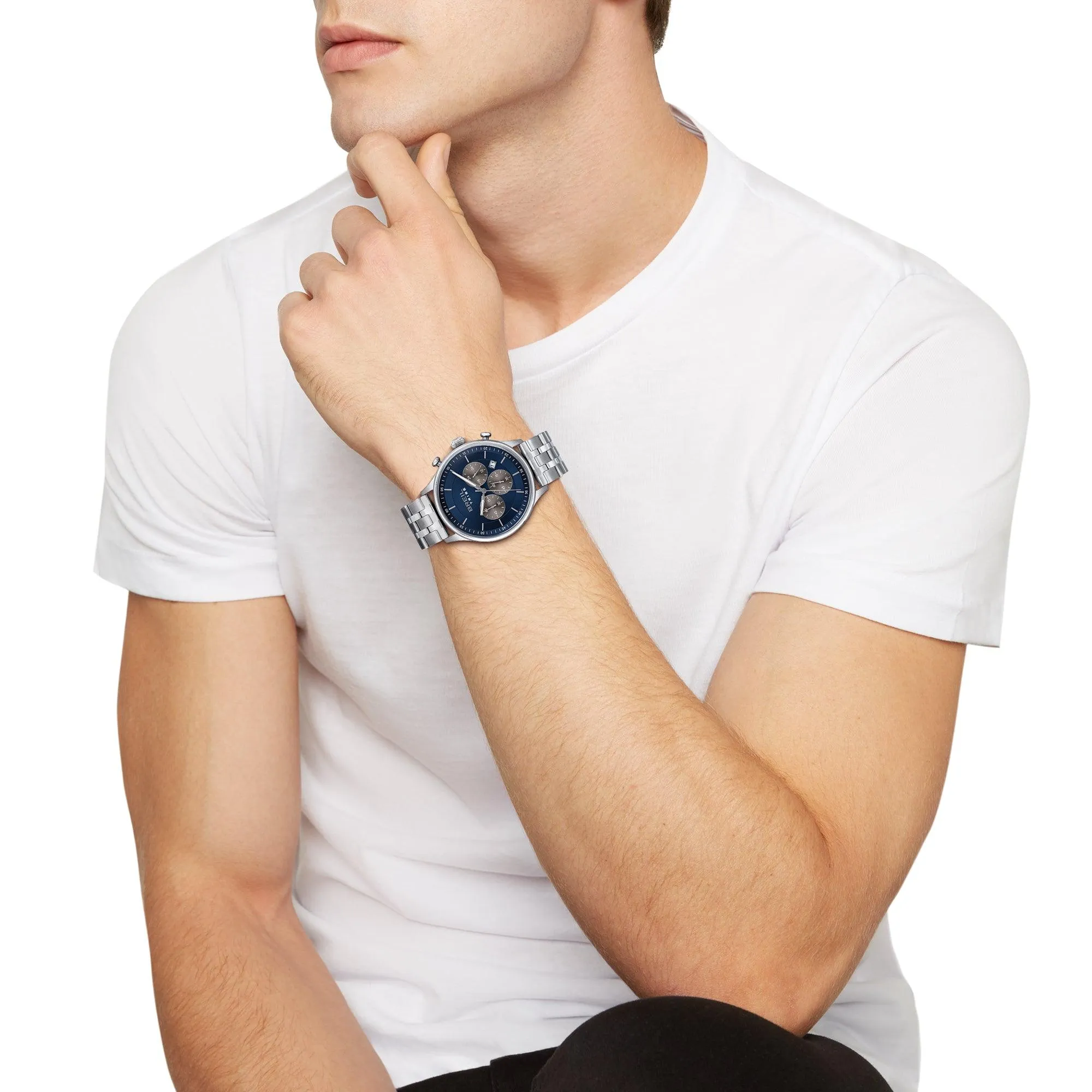 Breil watch classy chrono 42mm blue quartz steel ew0642