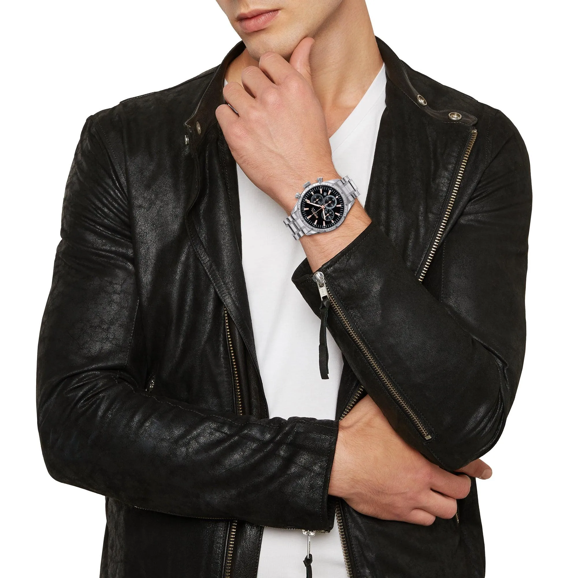 Breil watch jato chrono 42mm black quartz steel ew0657