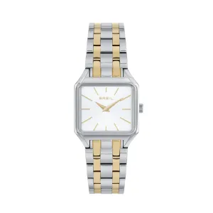 Breil watch the b 27x26mm silver quartz steel finishes pvd yellow gold tw2071
